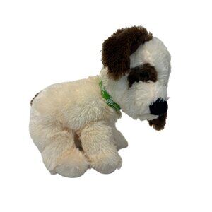 Plush Cream & Brown Dog Stuffed Animal With Green Habitat For Humanity Collar